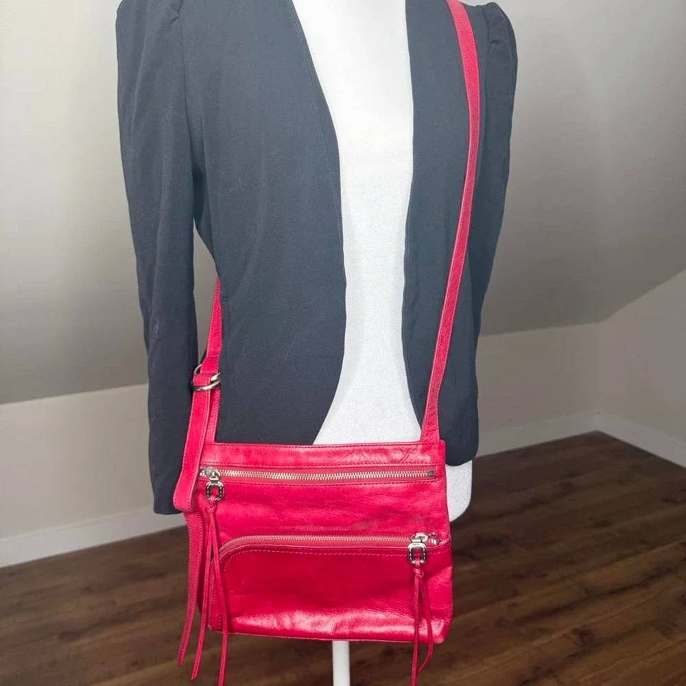 Hobo The Original Cassie Red Leather Crossbody Bag – Distressed Boho Y2K